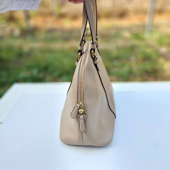 COACH Beige Cora Dome Satchel Handbag, Pre-owned - Picture 3 of 10